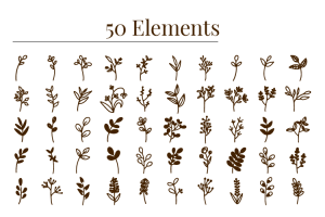 Hand drawn floral decorative elements free vector