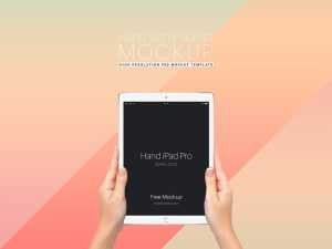 Hand with iPad Pro PSD Mockup