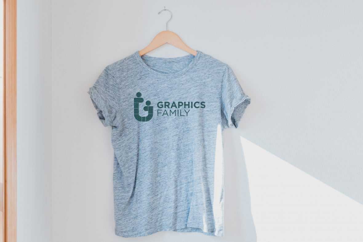 Haze Gray T-Shirt Logo Mockup