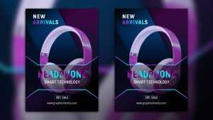 Headphones Flyer Design Template