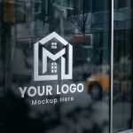 High-Quality Free PSD 3D Glass Window Logo Mockup