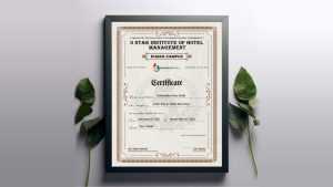 Hotel Management & Tourism Training Certificate Template Design