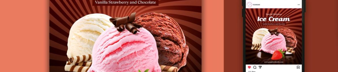 Ice Cream Social Media Post Design