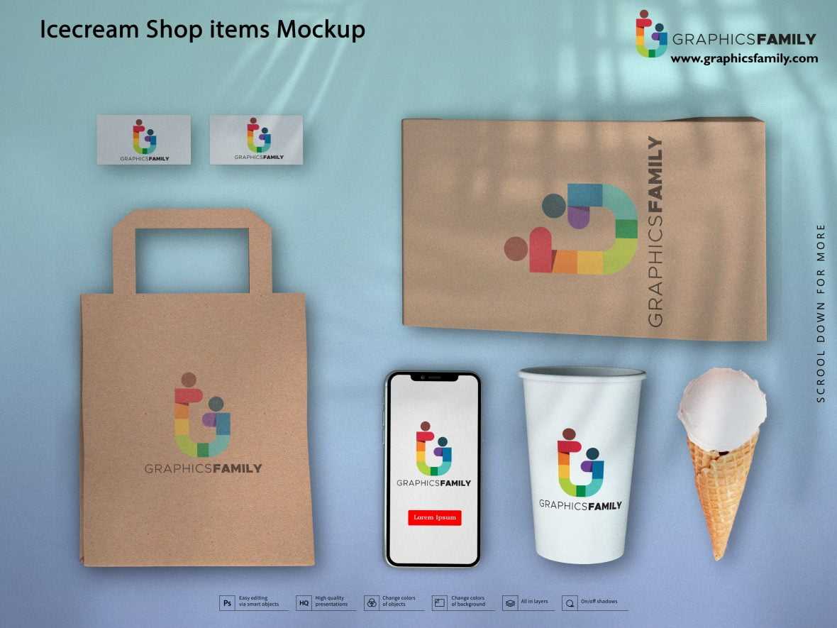 Icecream Shop Item Mockup