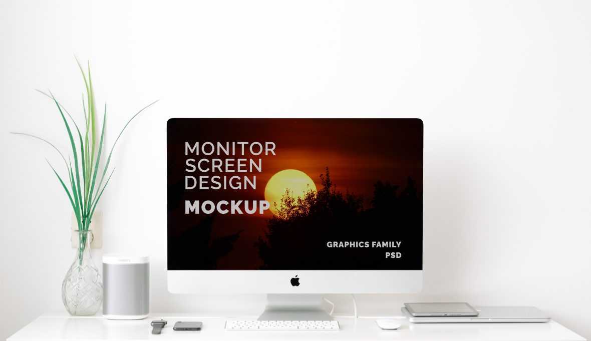 iMac Screen Minimal Mockup