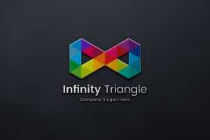 Infinity triangle colorful logo template