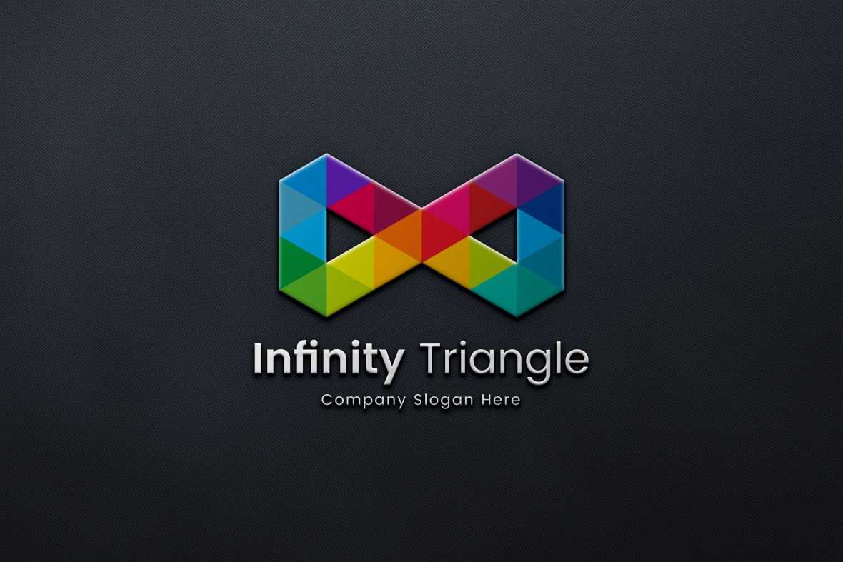 Infinity triangle colorful logo template