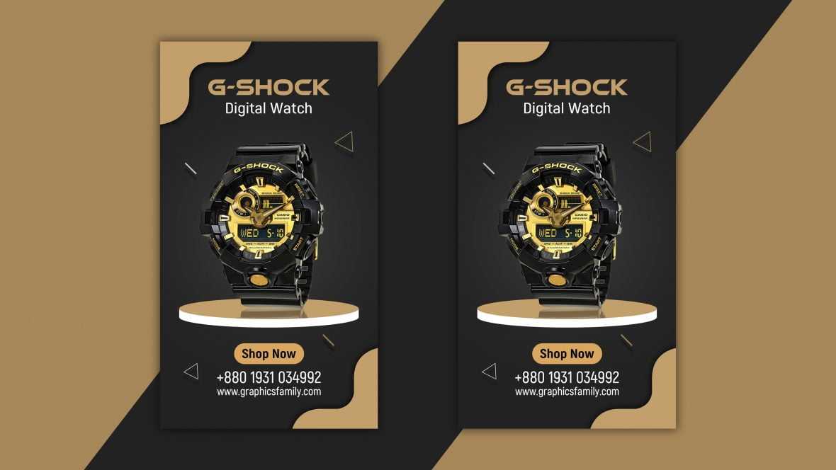 Instagram Story Watch Sale Design PSD