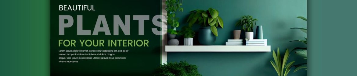 Interior Plants Banner Design Template