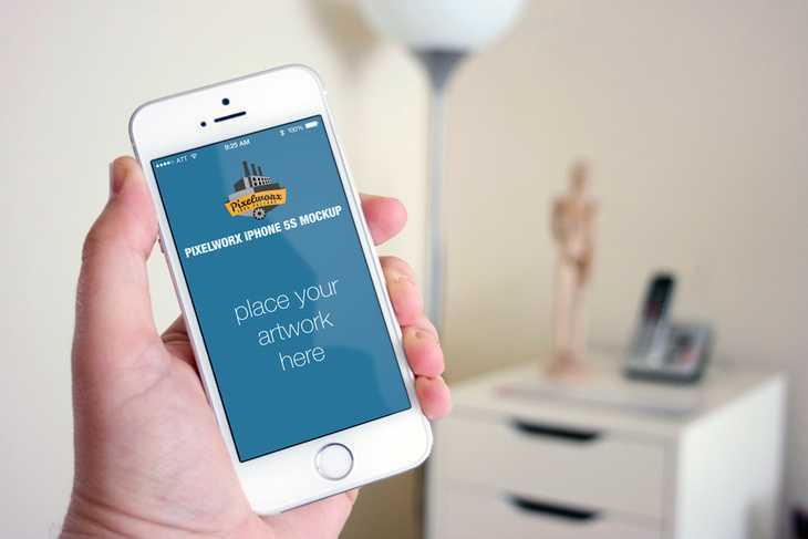 iPhone 5S in Hand Mockup