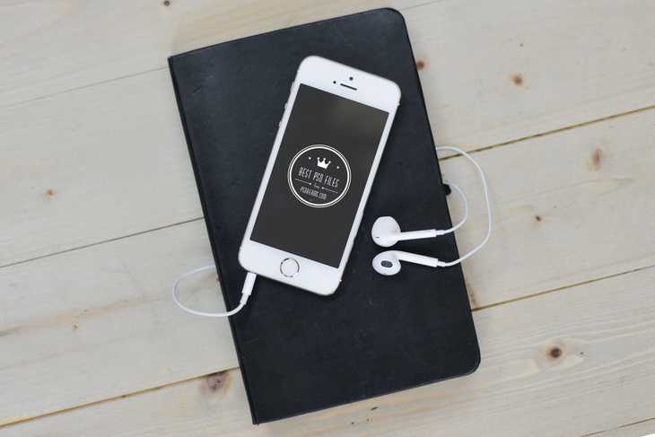 iPhone Mockup with Headphones