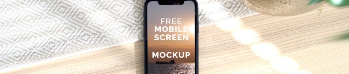 iPhone Screen on Table Design Mockup