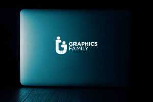 Laptop Glowing Logo Mockup