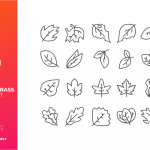 Leaf and Grass Icon Set