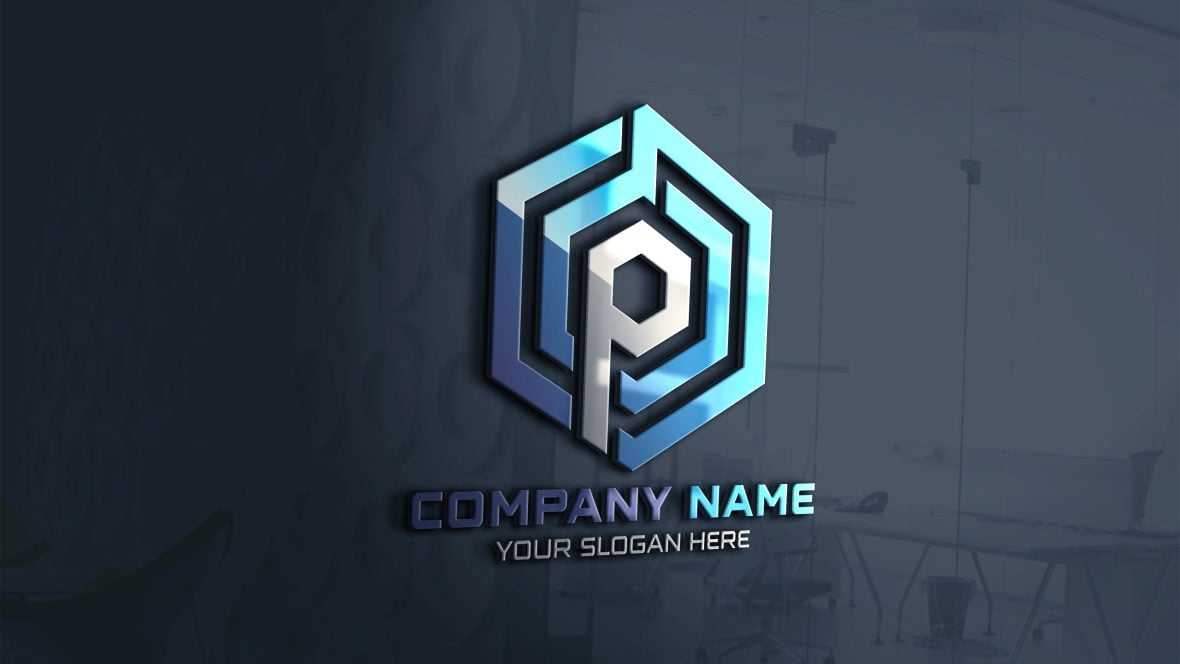 Letter P Crypto Coin Blockchain Logo Design