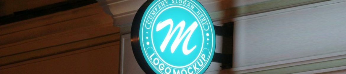 Lighted Signage Logo Mockup