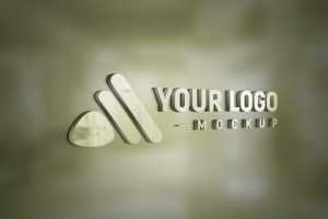 Logo Mockup In Panel On Office Glass