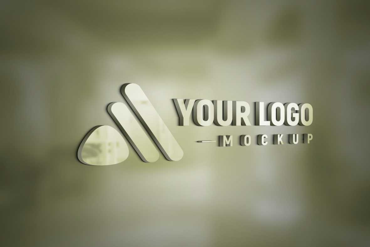 Logo Mockup In Panel On Office Glass