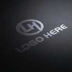 Logo Mockup on Black Background Texture