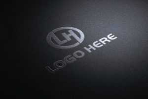 Logo Mockup on Black Background Texture