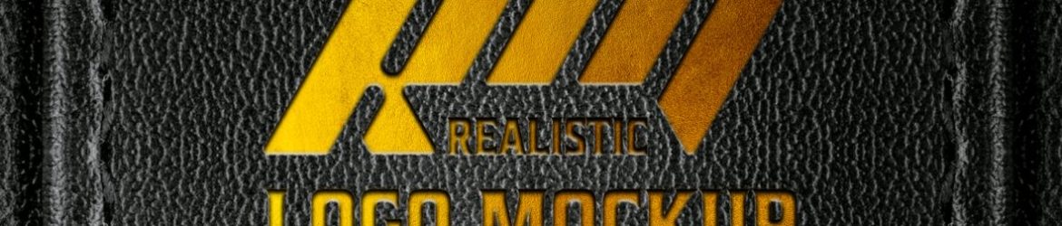 Logo Mockup on Black Stitched Leather
