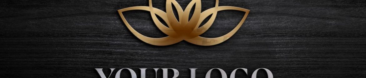 Logo Mockup On Black Wooden Background