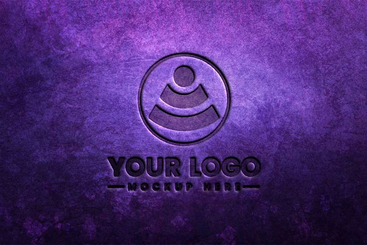 Logo Mockup on Dark Purple Background
