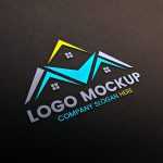 Logo Mockup On Decorative Gray Textured Background