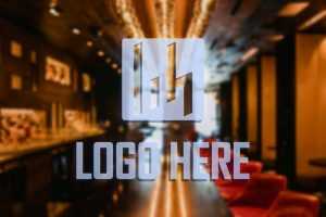 Logo Mockup on Glass Background