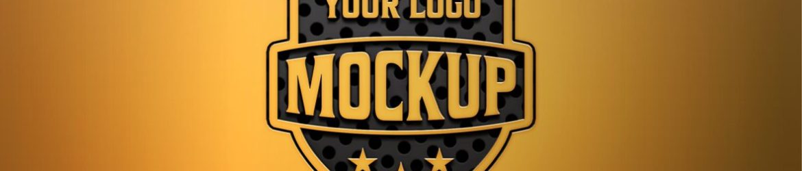Logo Mockup on Gold and Black Background