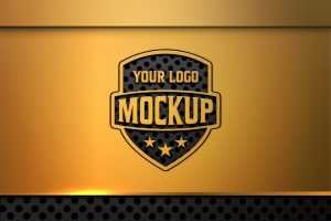 Logo Mockup on Gold and Black Background