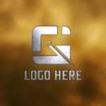 Logo Mockup on Golden Texture Background