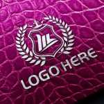 Logo Mockup on Purple Alligator Skin
