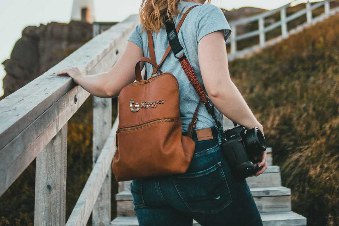 Logo Mockup on Women Leather Bag