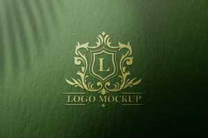 Logo Mockup Textured Luxury Gold