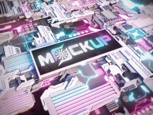 Logo Mockup with Sci-Fi Technology Style
