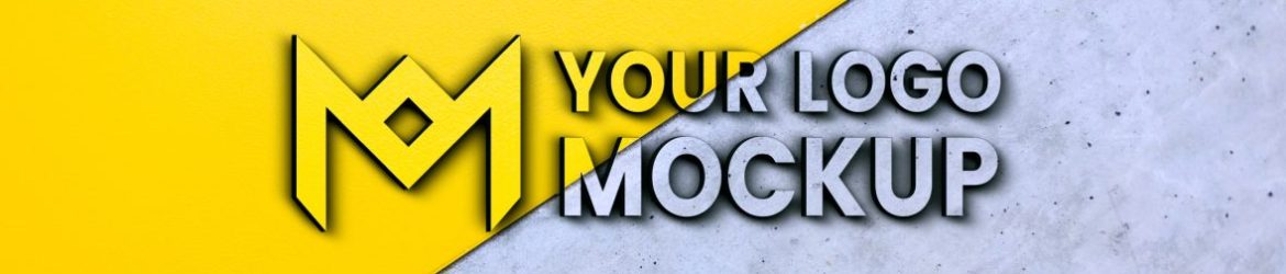 Logo Mockup With Yellow and Gray Wall