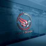 Logo web template colored bird design