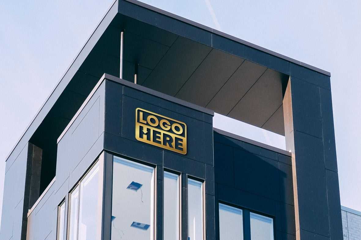 Luxurious Building Golden Logo Mockup
