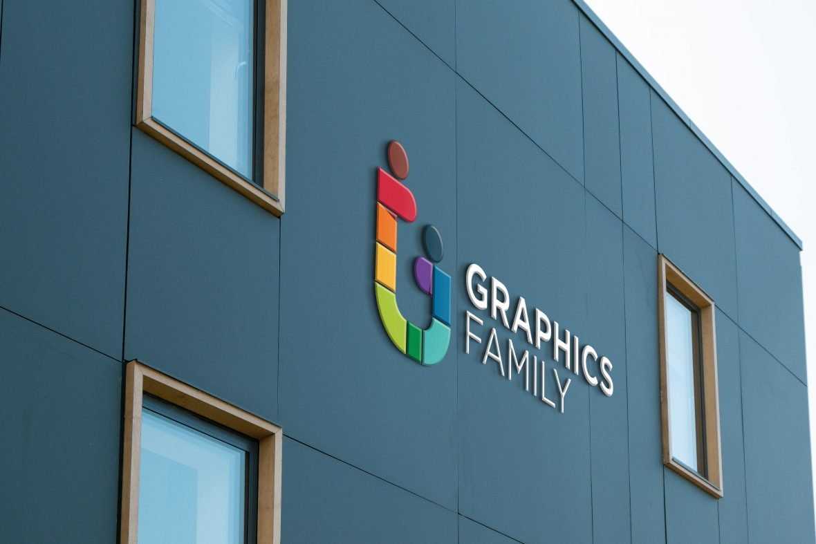 Luxury Blue Building Logo Mockup