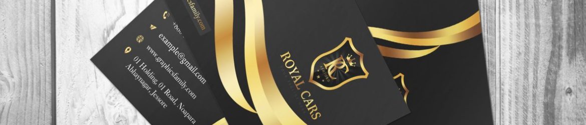 Luxury Business Card Design with Golden Lines