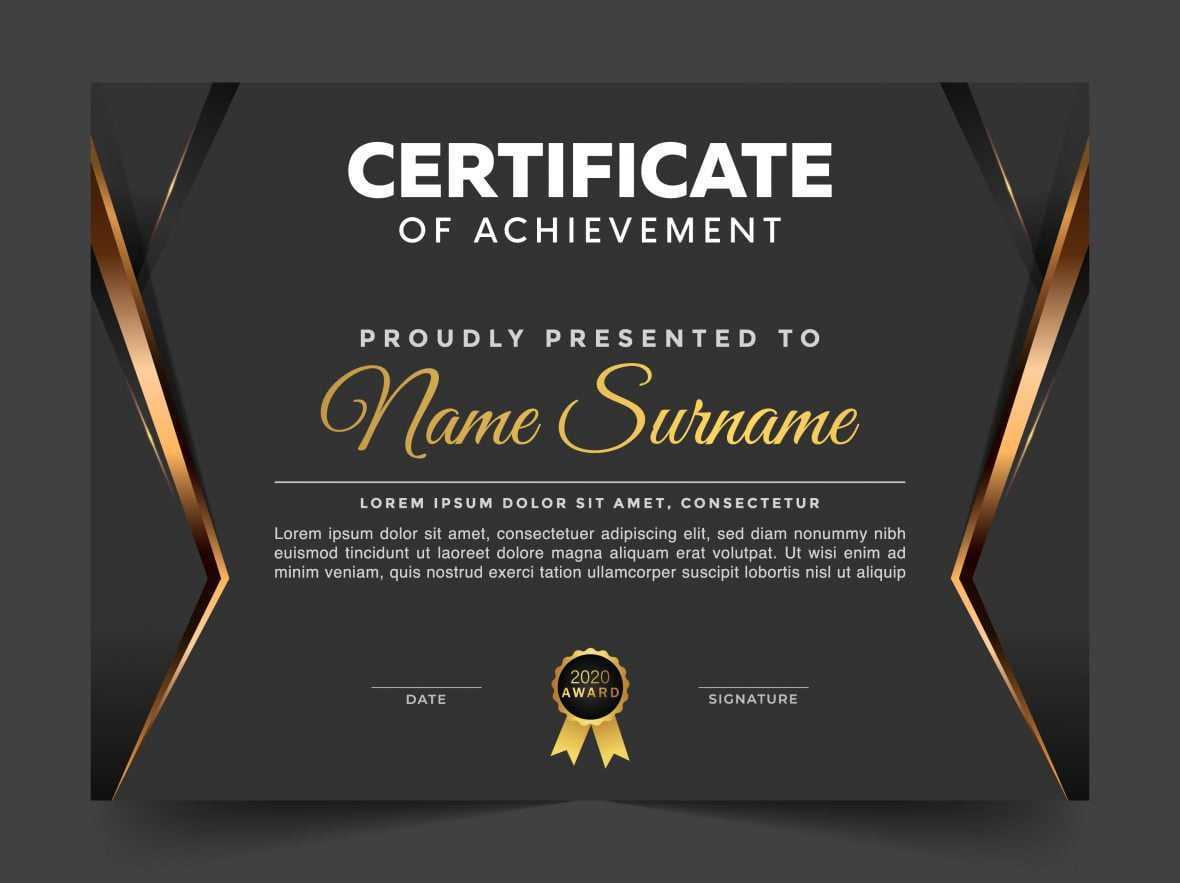 Luxury dark diploma certificate achievement template