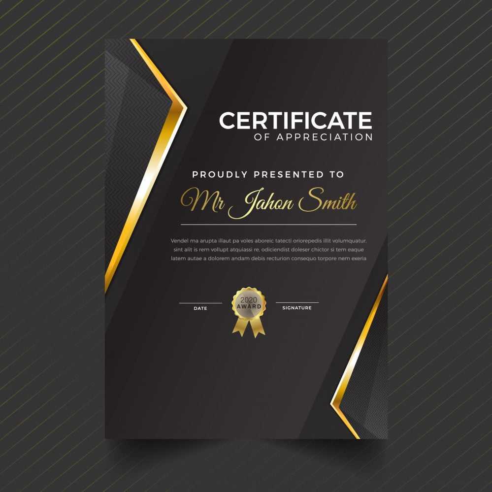 Luxury Dark Portrait Certificate