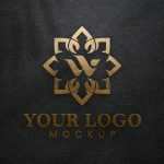 Luxury Embossed Logo Mockup on Black Paper Texture - Download Grátis Luxury Embossed Logo Mockup on Black Paper Texture