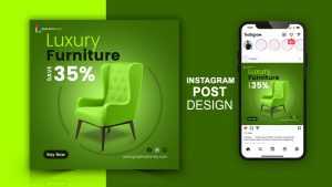 Luxury Furniture Social Media Instagram Post Design