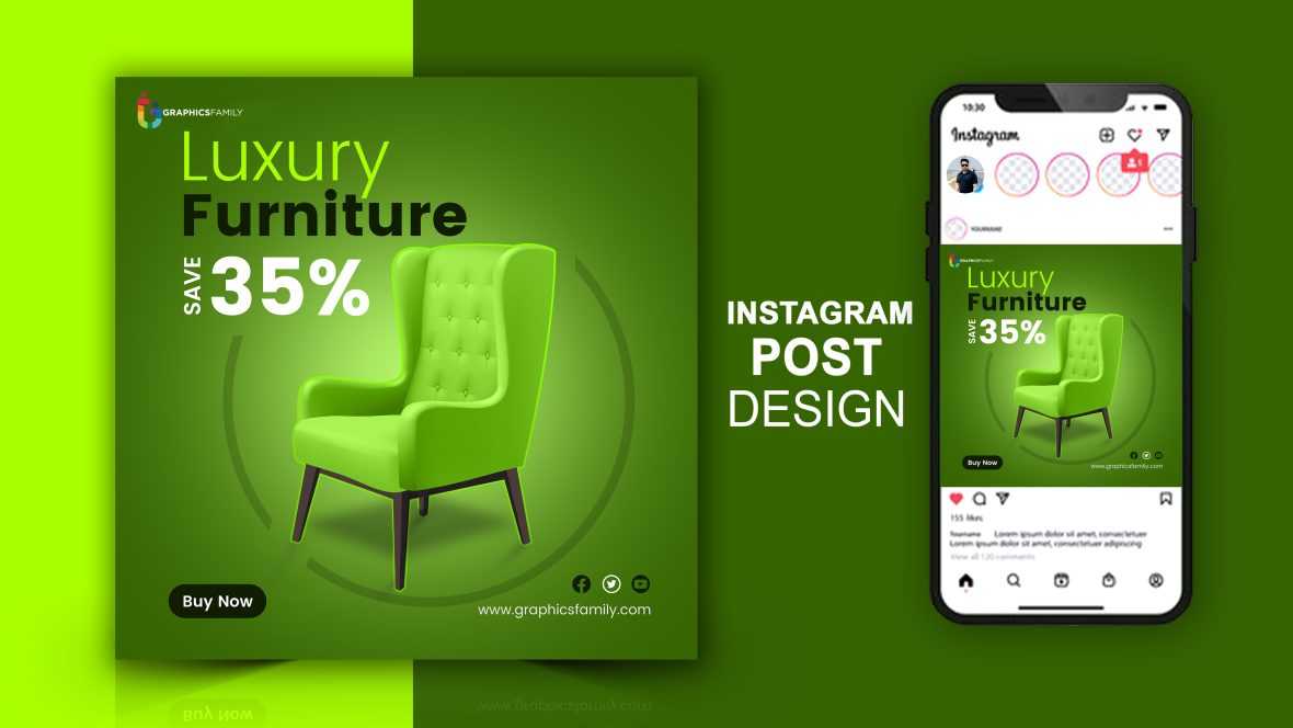 Luxury Furniture Social Media Instagram Post Design