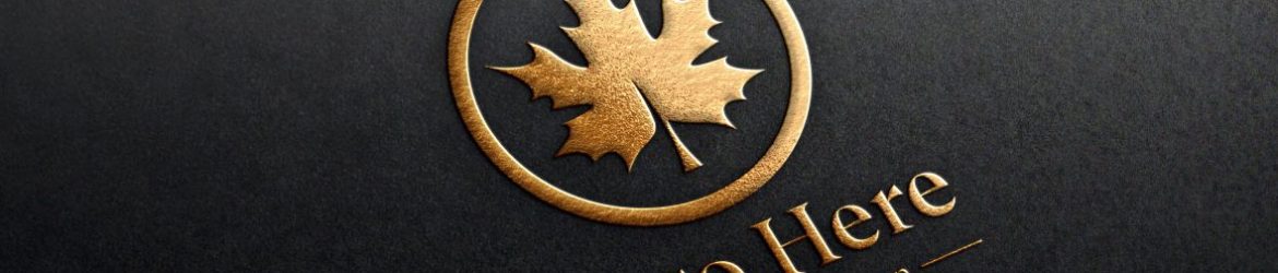 Luxury golden 3D logo mockup on black paper