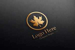 Luxury golden 3D logo mockup on black paper