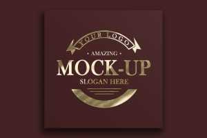 Luxury Logo Mockup on Brown Wall