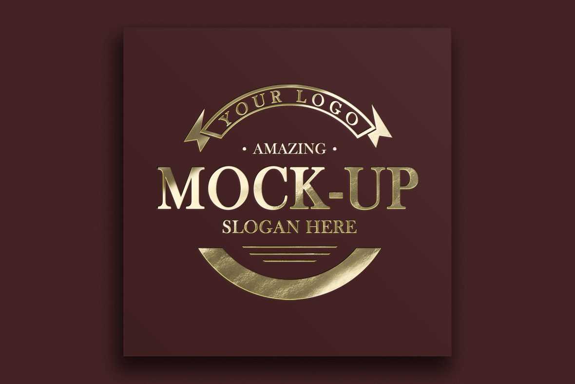 Luxury Logo Mockup on Brown Wall